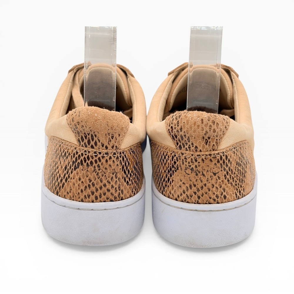 Vionic Honey Sneaker 8.5 Tan Leather Snakeskin Orthotic Low Top Lace Up Shoes - Picture 8 of 9